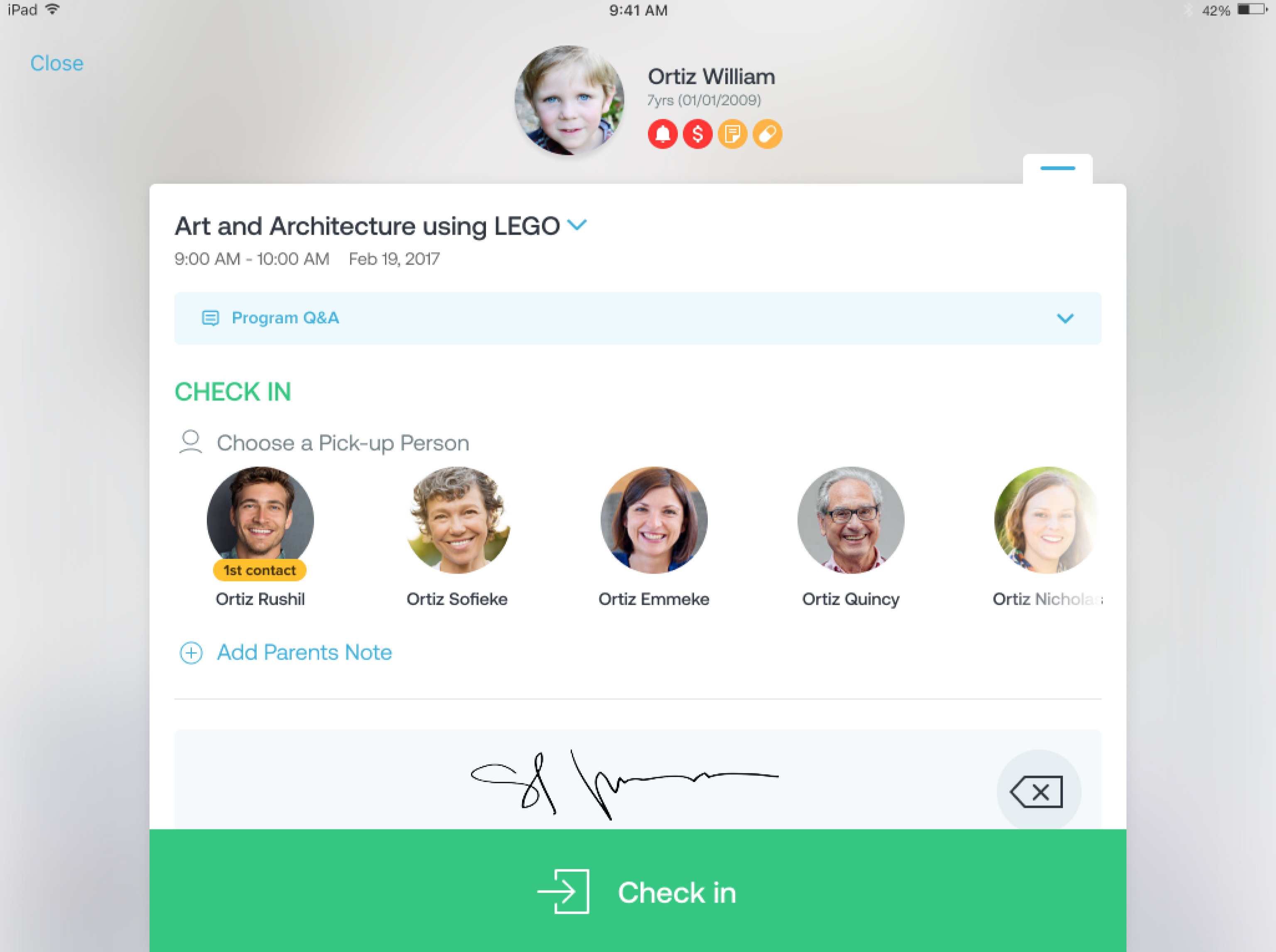 screenshot of Camp & Class Manager